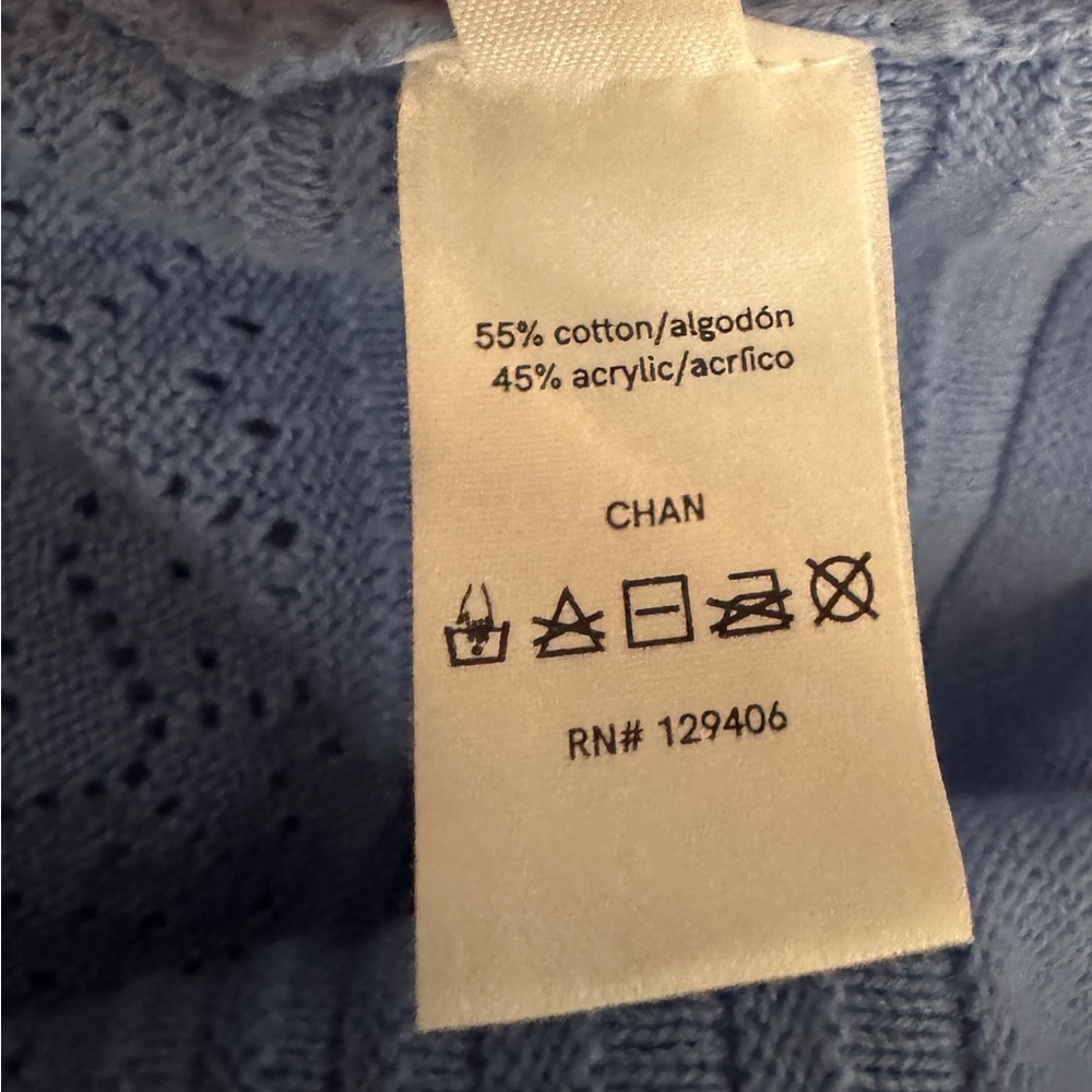 VENUS Short Sleeve Knit Sweater V-Neck / V-Back | Carolina Tarheel Blue! | M - Picture 8 of 9